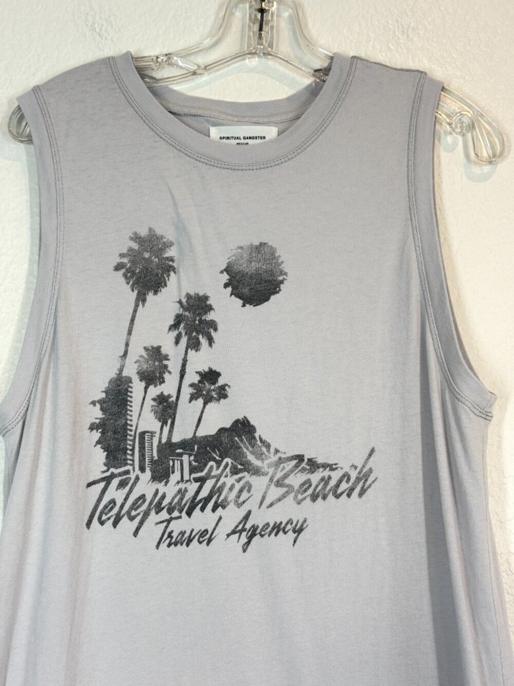 Spiritual Gangster Maxi Dress Gray Telepathic Beach Graphic Cotton Medium - Picture 5 of 11